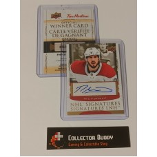 2020-21 Tim Hortons Phillip Danault NHL Signature Official Winner Card Autograph